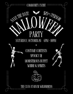 Halloween party event announcement poster.