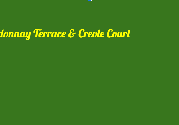 Chardonnay Terrace and Creole Court signage.